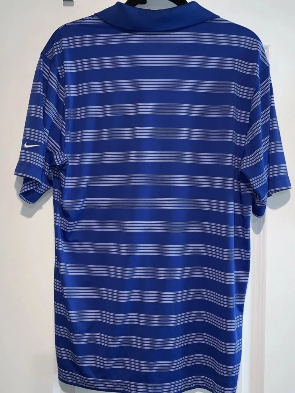 Nike Golf Tour Performance Dri-FIT Polo Shirt Men's Medium Blue White Striped Sh